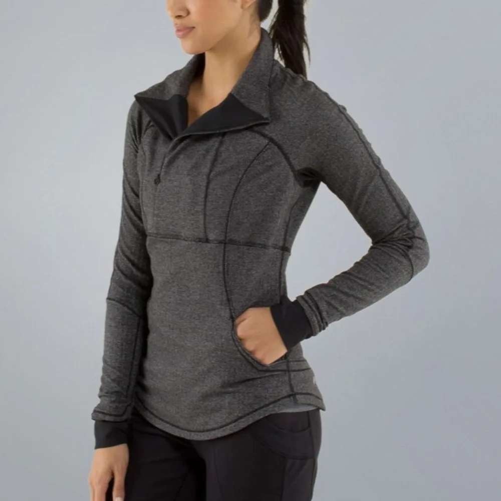 Lululemon Base Runner Jacket 1/2 Zip Pullover Women's Size 2 Herringbone
